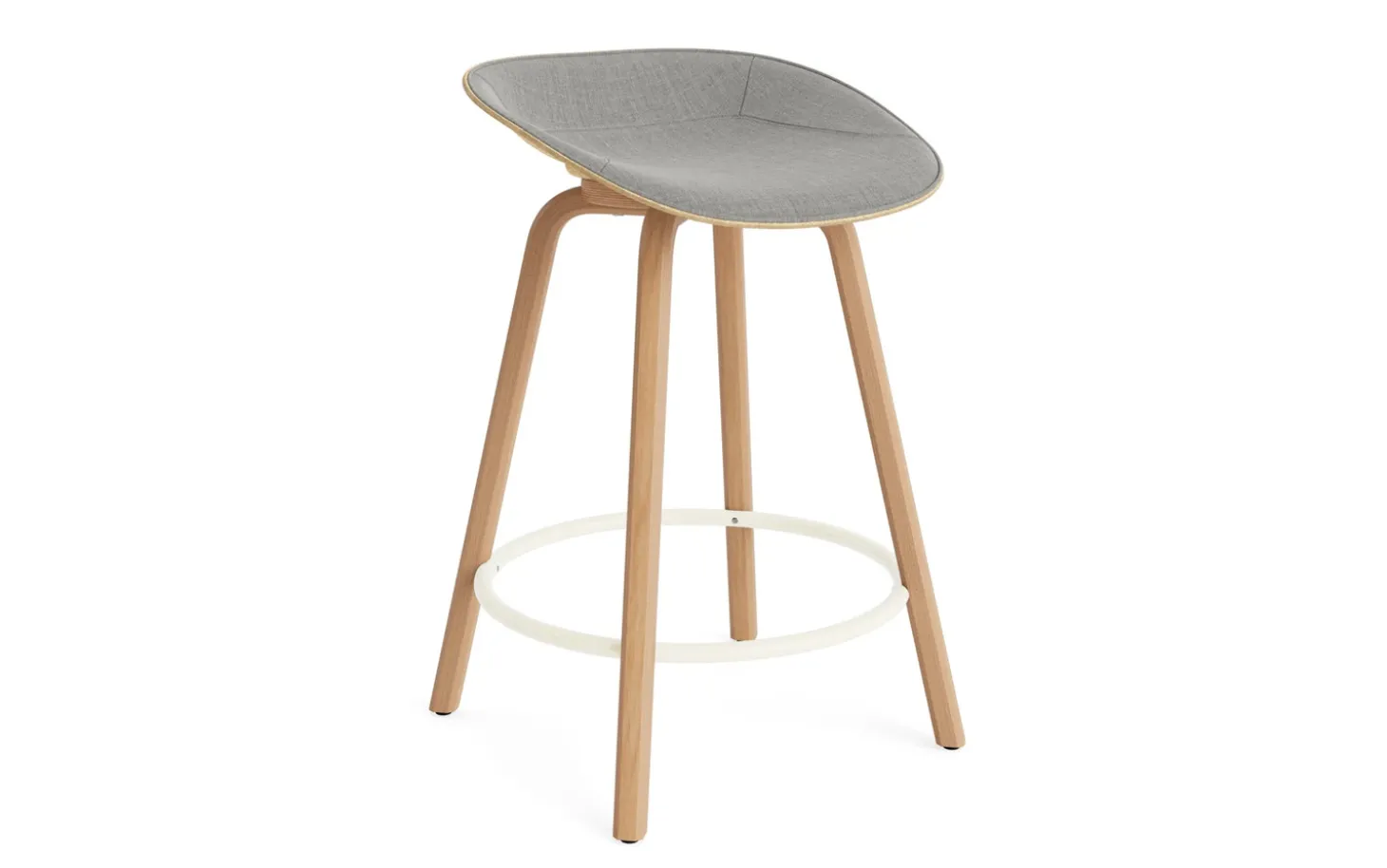 Normann Copenhagen - Mat Barstool 65 cm Front Upholstery Hemp Beech/Cream - Remix 133