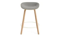 Normann Copenhagen - Mat Barstool 65 cm Front Upholstery Hemp Beech/Cream - Remix 133