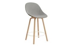 Normann Copenhagen - Mat Bar Chair 65 cm Front Upholstery Seaweed Beech/Cream - Remix 133