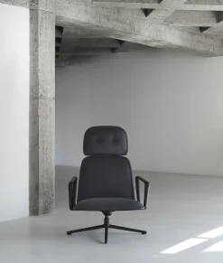 Normann Copenhagen - Pad Lounge Chair High Swivel Black Alu