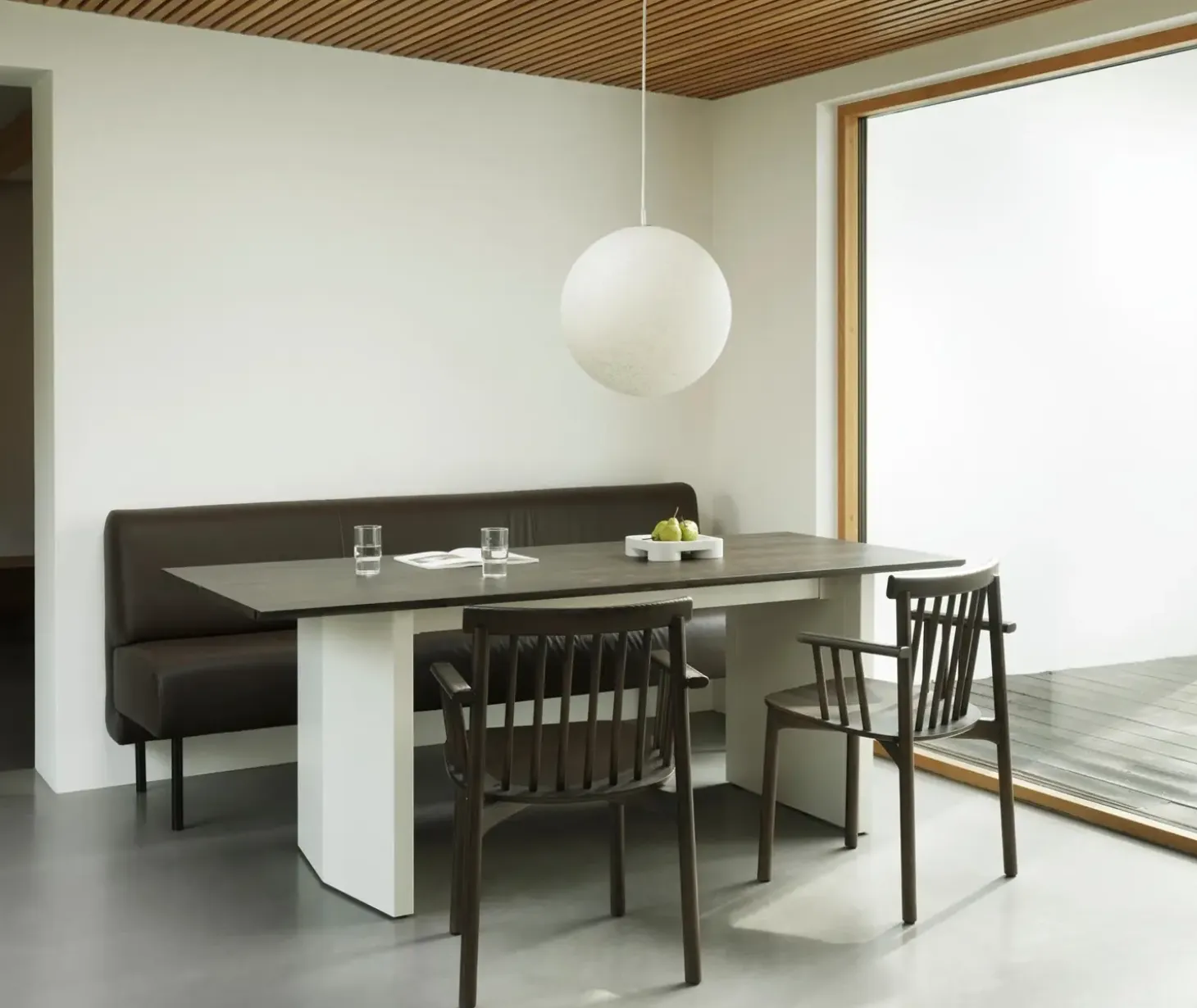 Normann Copenhagen - Panel Table - 90 x 200 cm - Cream - mørkebrun