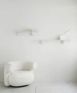 Normann Copenhagen - Sten Hylde - 80 cm - hvid marmor