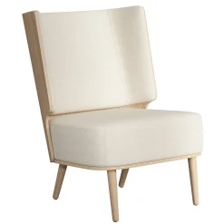 NovoForm - Lounge Chair - Serena - Sweet Vanilla/Hvid og Natur Eg