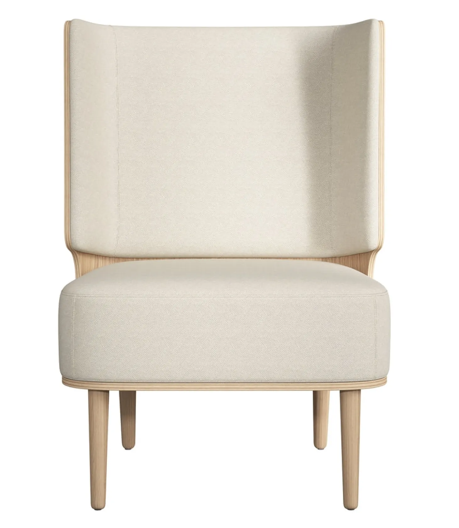 NovoForm - Lounge Chair - Serena - Sweet Vanilla/Hvid og Natur Eg