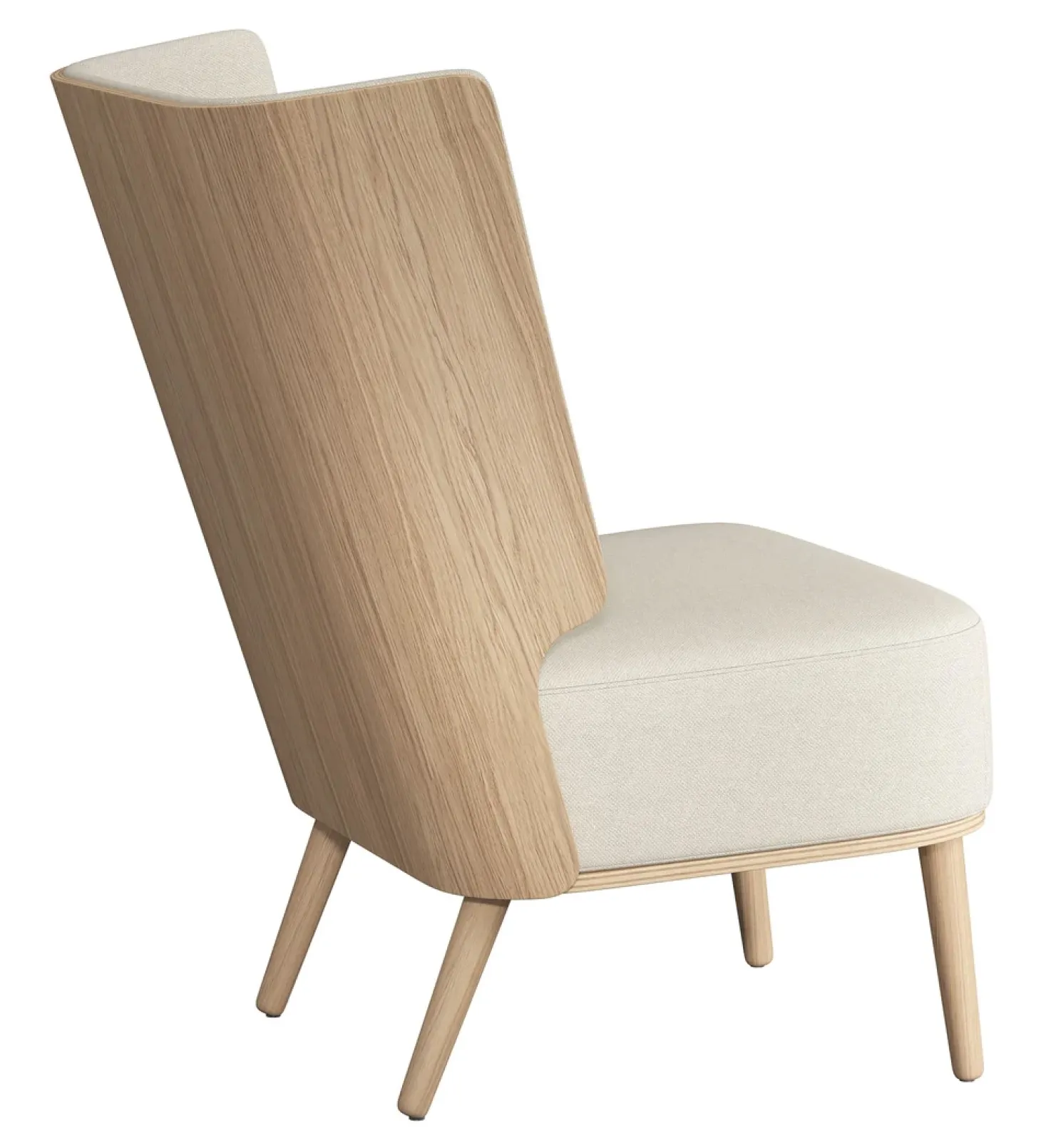 NovoForm - Lounge Chair - Serena - Sweet Vanilla/Hvid og Natur Eg