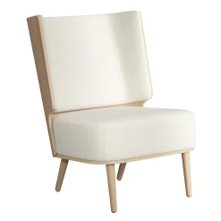 NovoForm - Lounge Chair - Serena - Nubbio White/Hvid og Natur Eg