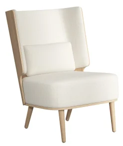 NovoForm - Lounge Chair - Serena - Nubbio White/Hvid og Natur Eg