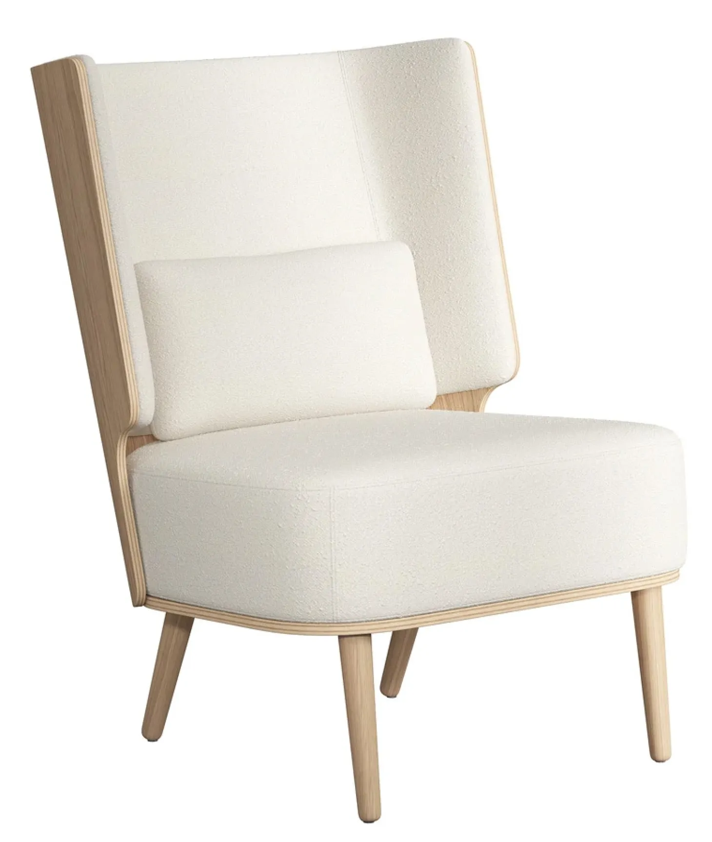NovoForm - Lounge Chair - Serena - Nubbio White/Hvid og Natur Eg