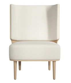 NovoForm - Lounge Chair - Serena - Nubbio White/Hvid og Natur Eg