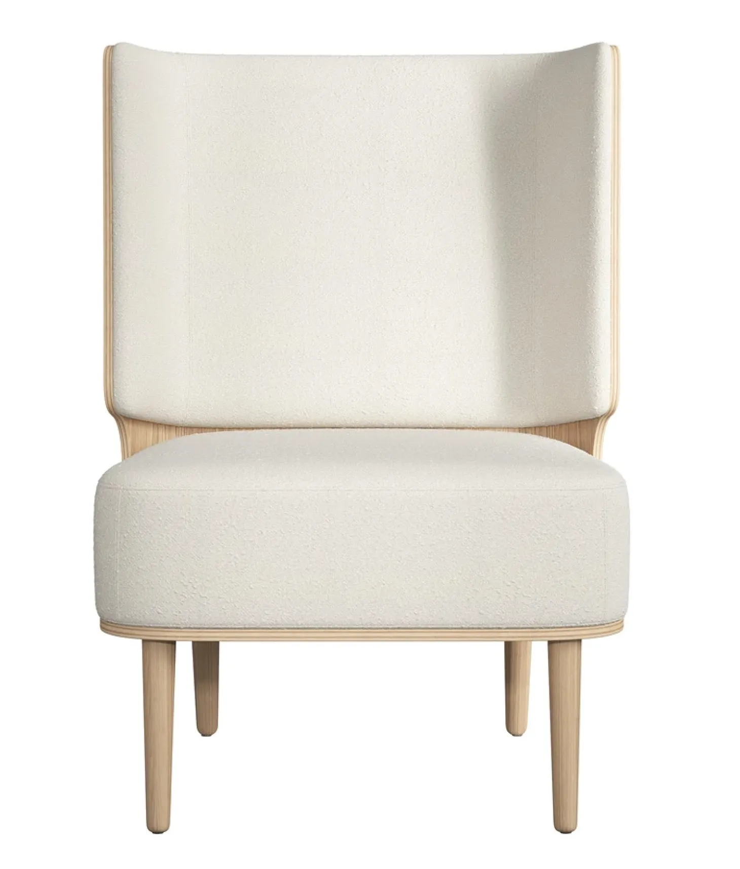 NovoForm - Lounge Chair - Serena - Nubbio White/Hvid og Natur Eg