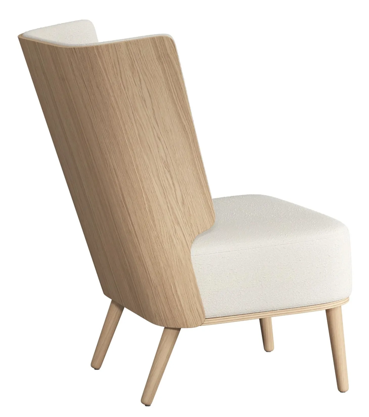 NovoForm - Lounge Chair - Serena - Nubbio White/Hvid og Natur Eg