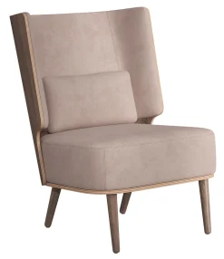 NovoForm - Lounge Chair - Serena - Dusty Rose og Mørk Eg