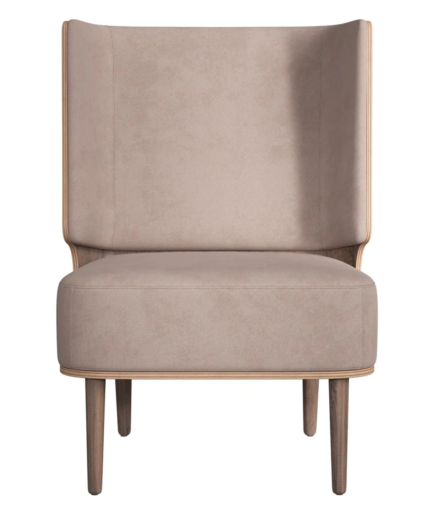 NovoForm - Lounge Chair - Serena - Dusty Rose og Mørk Eg