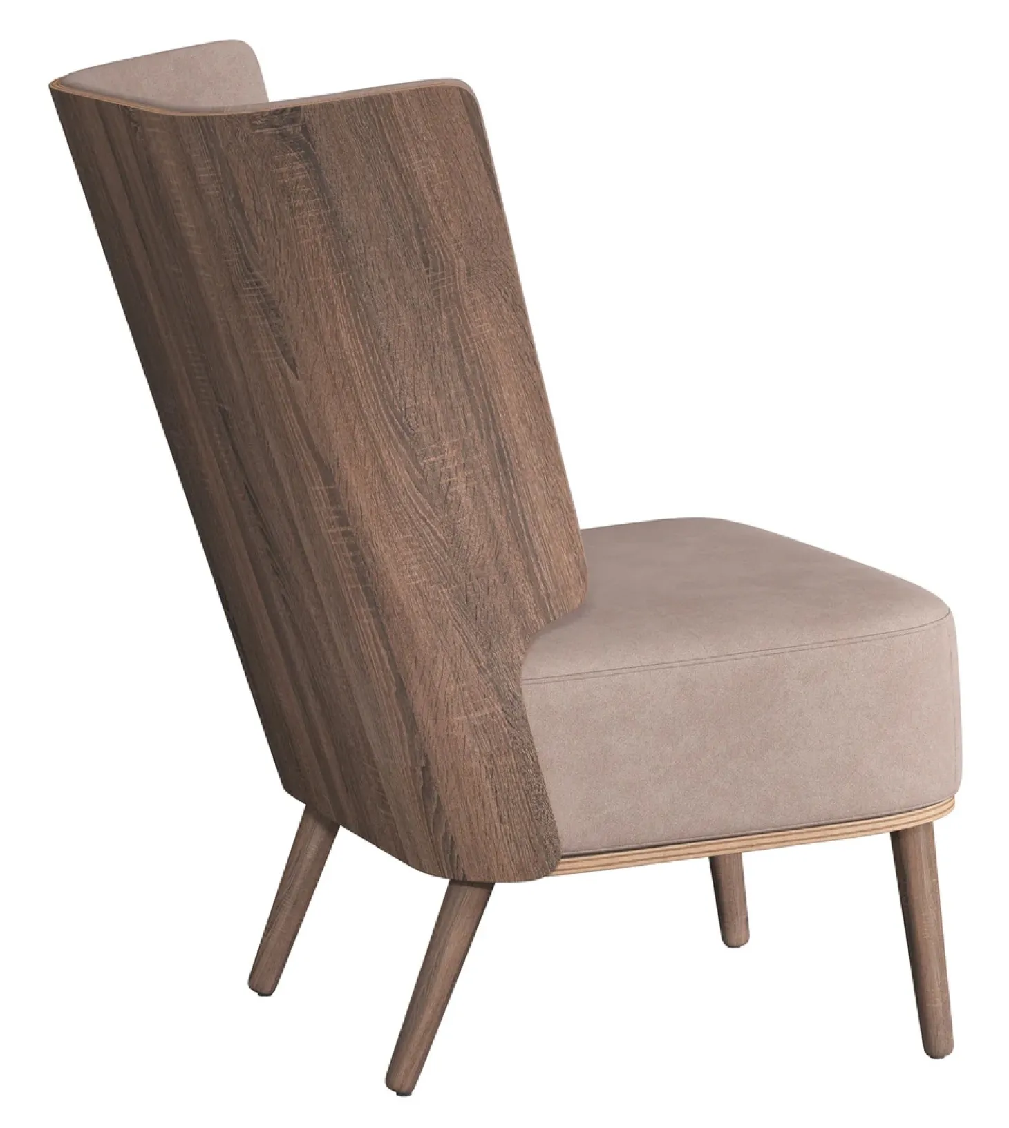NovoForm - Lounge Chair - Serena - Dusty Rose og Mørk Eg