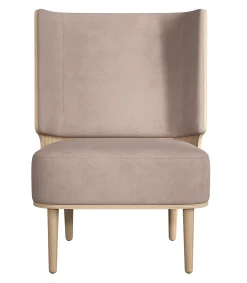 NovoForm - Lounge Chair - Serena - Dusty Rose/Rosa og Natur Eg