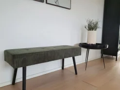 Orense Bænk med grønt fløjls look - Moss - 100 cm