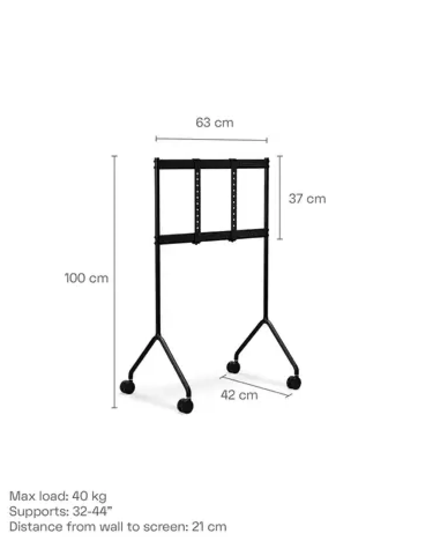 Pedestal - TV-Stander - Moon Light - 32"-44" - Mørkegrå / Charcoal