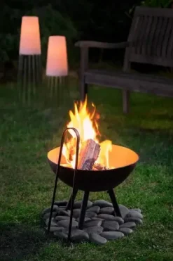 Philippi - Flames Set: fire pit L with cover and tong