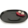 Piet Hein - Superellipse tallerken flad 25*30 - SORT - med plateau