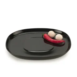 Piet Hein - Superellipse tallerken flad 20 * 24 - SORT - med plateau
