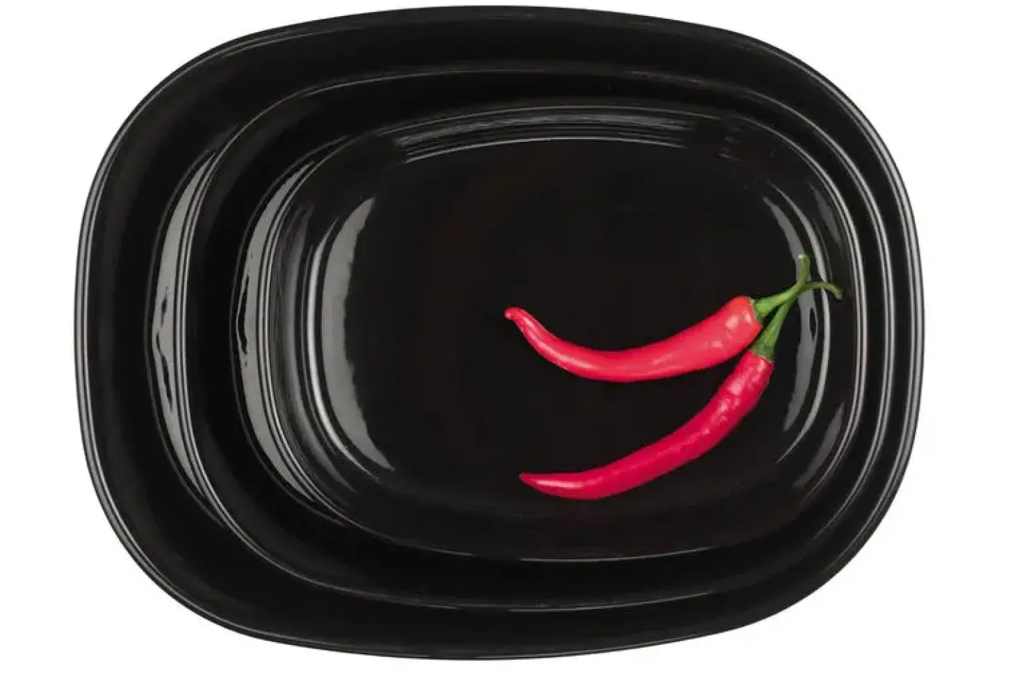 Piet Hein - Superellipsefad porcelain 27*35*7,5 cm HØJ/Sort