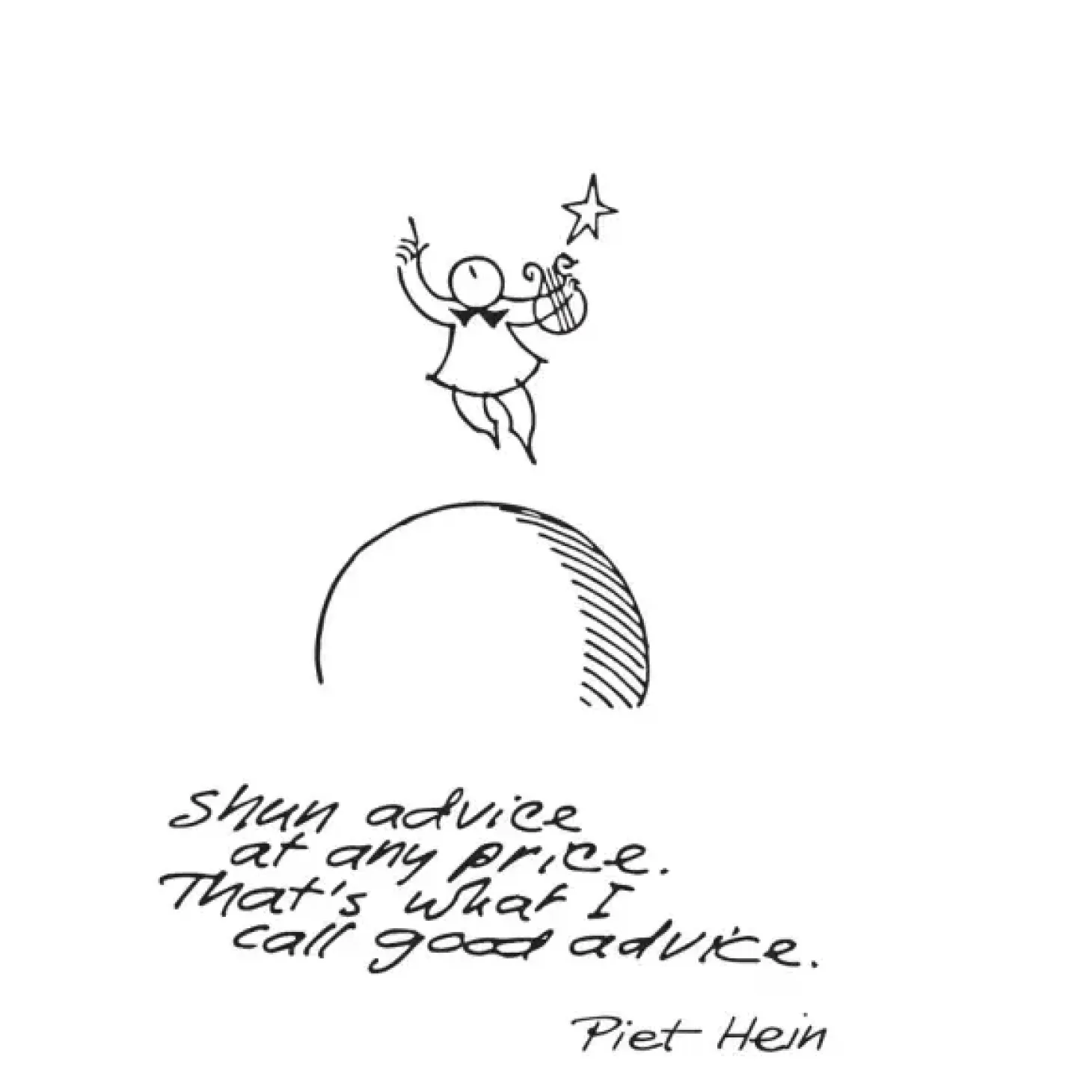 Piet Hein - Vandglas m. gruk: Undfly alle... + Fagfolk har man...