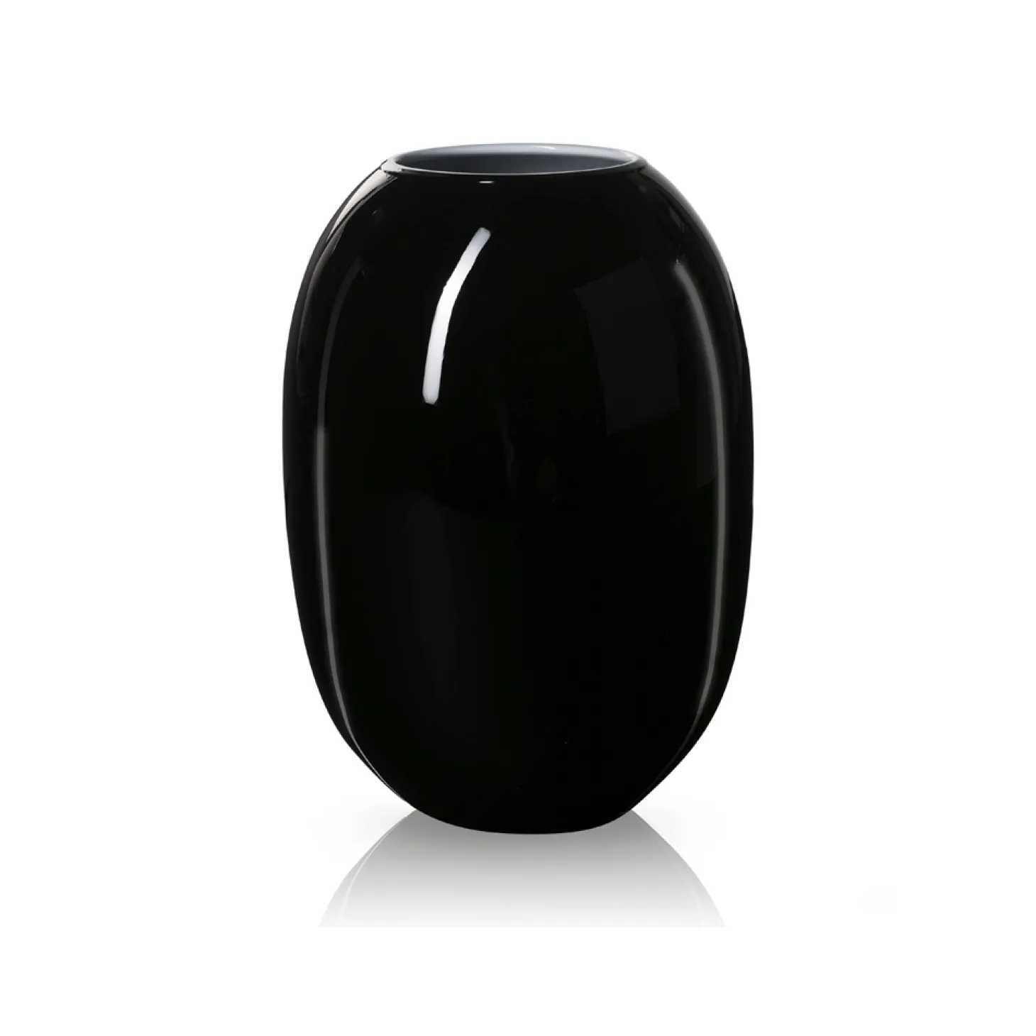 Piet Hein - Vase glas 30 cm - SORT-OPAL