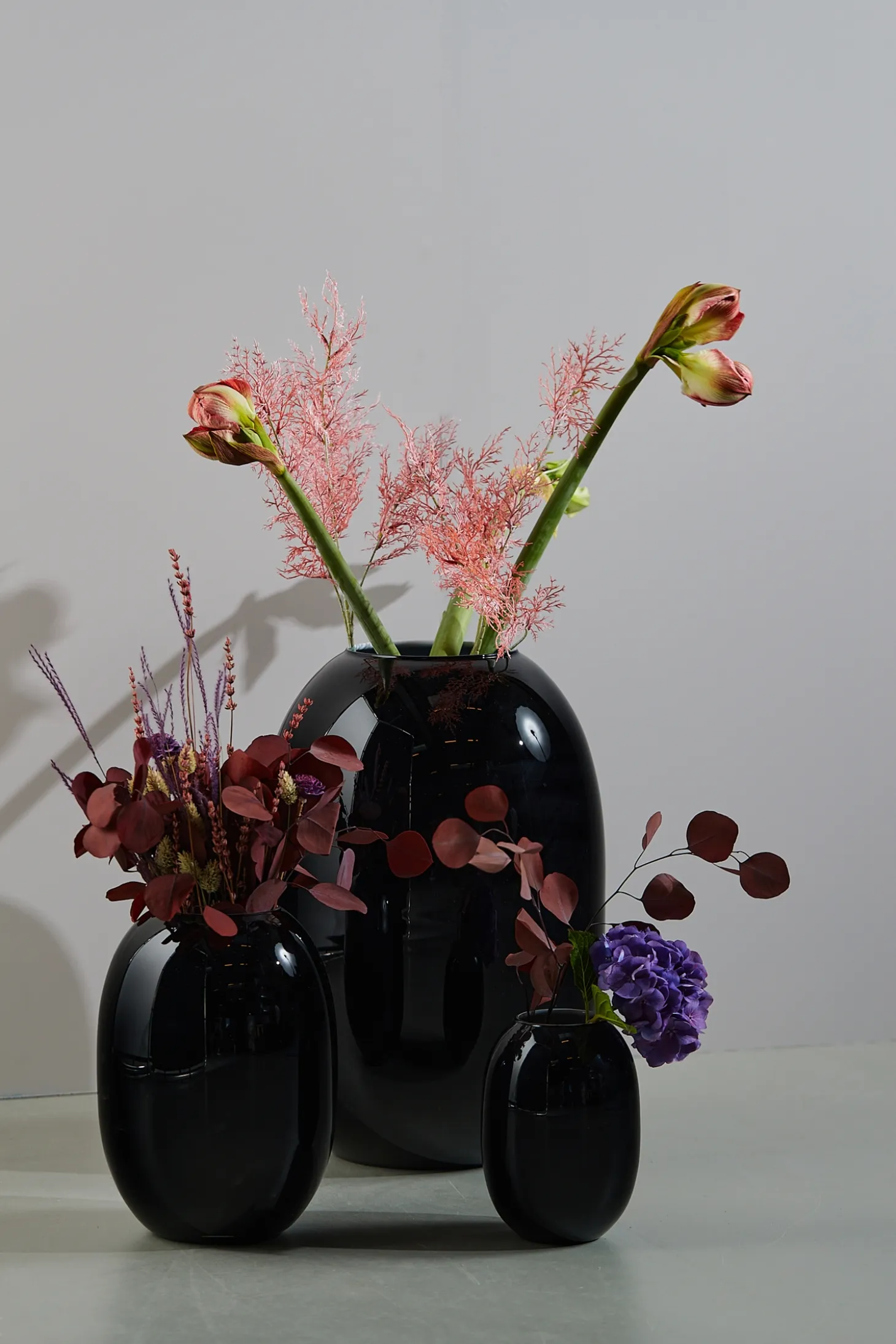 Piet Hein - Vase glas 50 cm - SORT-OPAL