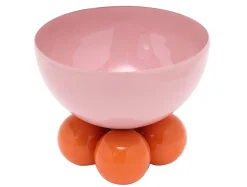 Present time - Bowl Double Funky small soft pink w. bright orange