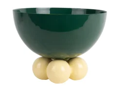 Present time - Bowl Double Funky large retro green w. soft yellow