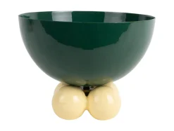 Present time - Bowl Double Funky large retro green w. soft yellow