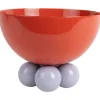 Present time - Bowl Double Funky large bright red w. soft purple