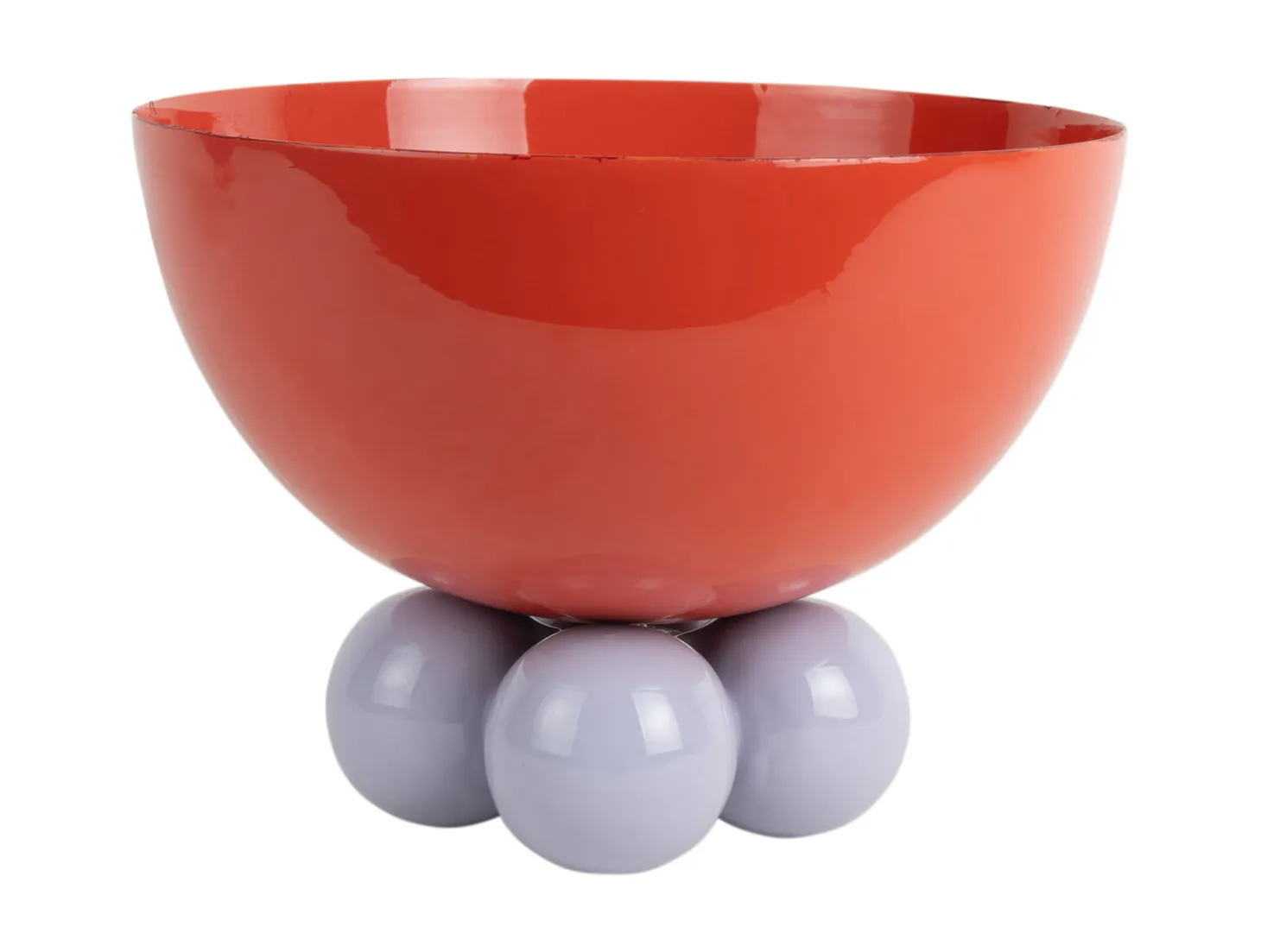Present time - Bowl Double Funky large bright red w. soft purple