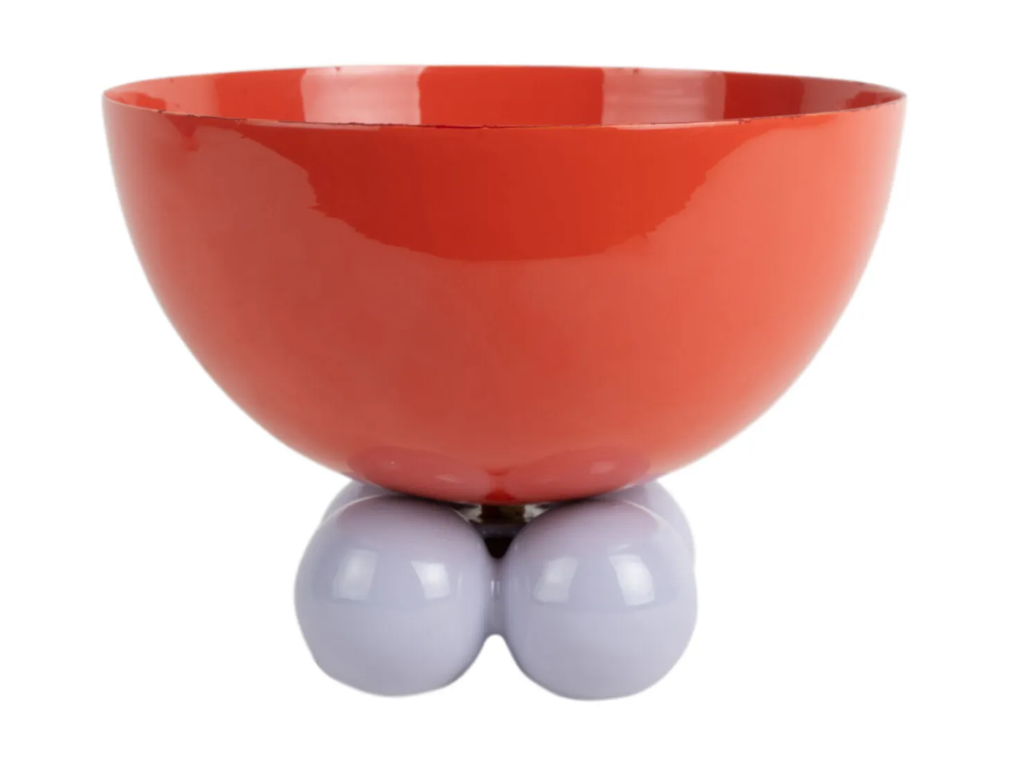 Present time - Bowl Double Funky large bright red w. soft purple