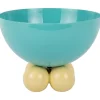 Present time - Bowl Double Funky large turquoise blue w. soft yellow