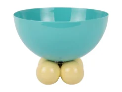 Present time - Bowl Double Funky large turquoise blue w. soft yellow