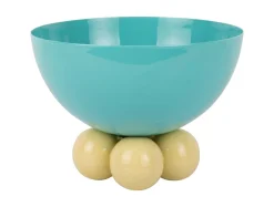 Present time - Bowl Double Funky large turquoise blue w. soft yellow
