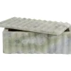 Present time - Bowl rectangle with lid marble himalayan green