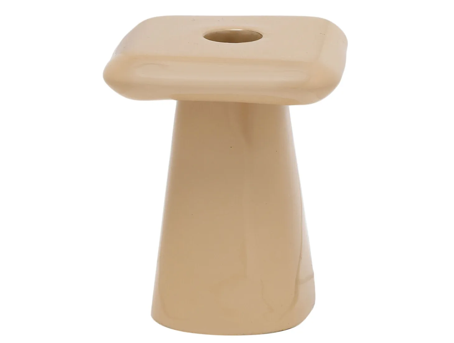 Present time - Candle holder Roca small soft brown