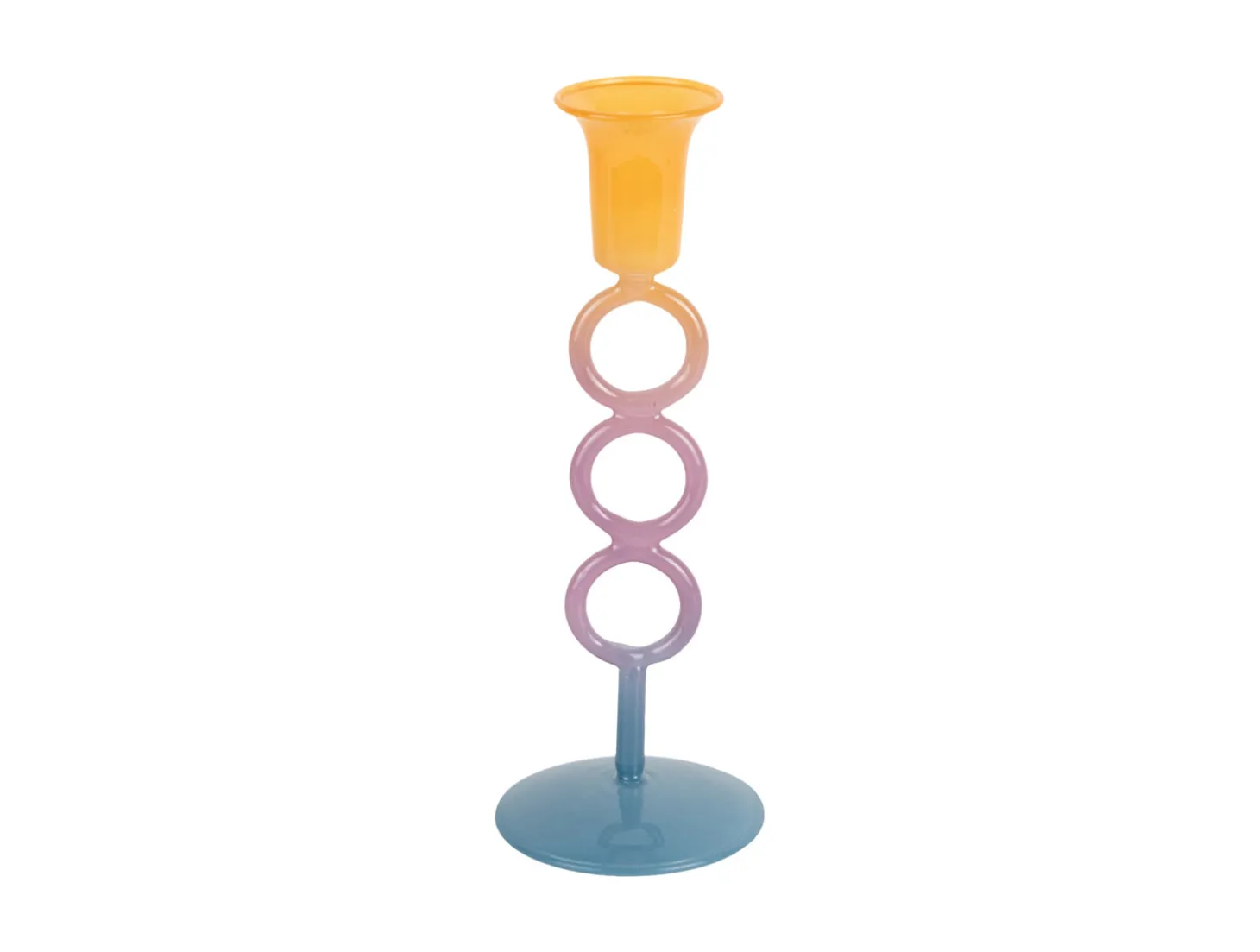 Present time - Candle holder Anillo Vivo medium multi colour mango yellow