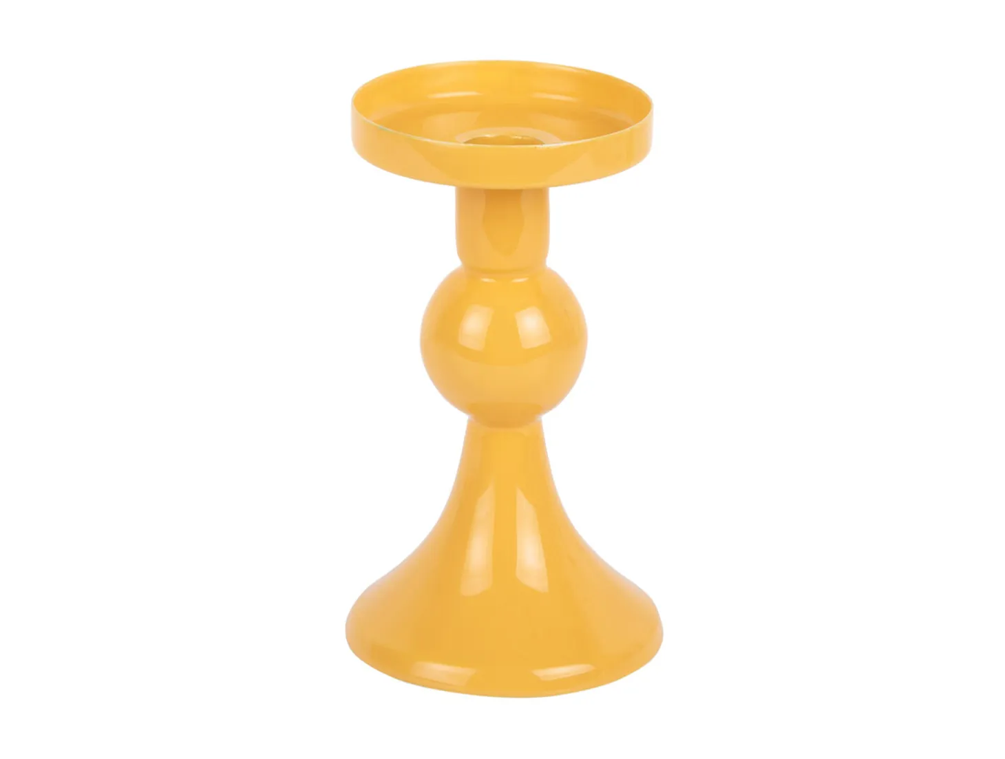 Present time - Candle holder Funky small bright yellow