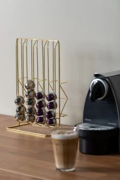 Present time - Coffee cup holder Wired metal gold plated