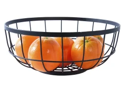Present time - Fruit basket Open Grid metal black