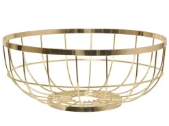 Present time - Fruit basket Open Grid metal gold