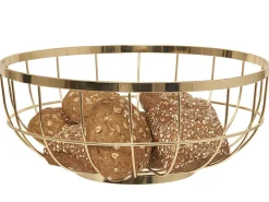 Present time - Fruit basket Open Grid metal gold