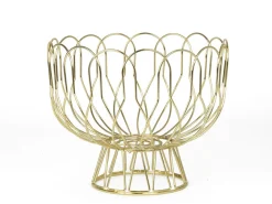 Present time - Fruit Basket Wired metal gold plated