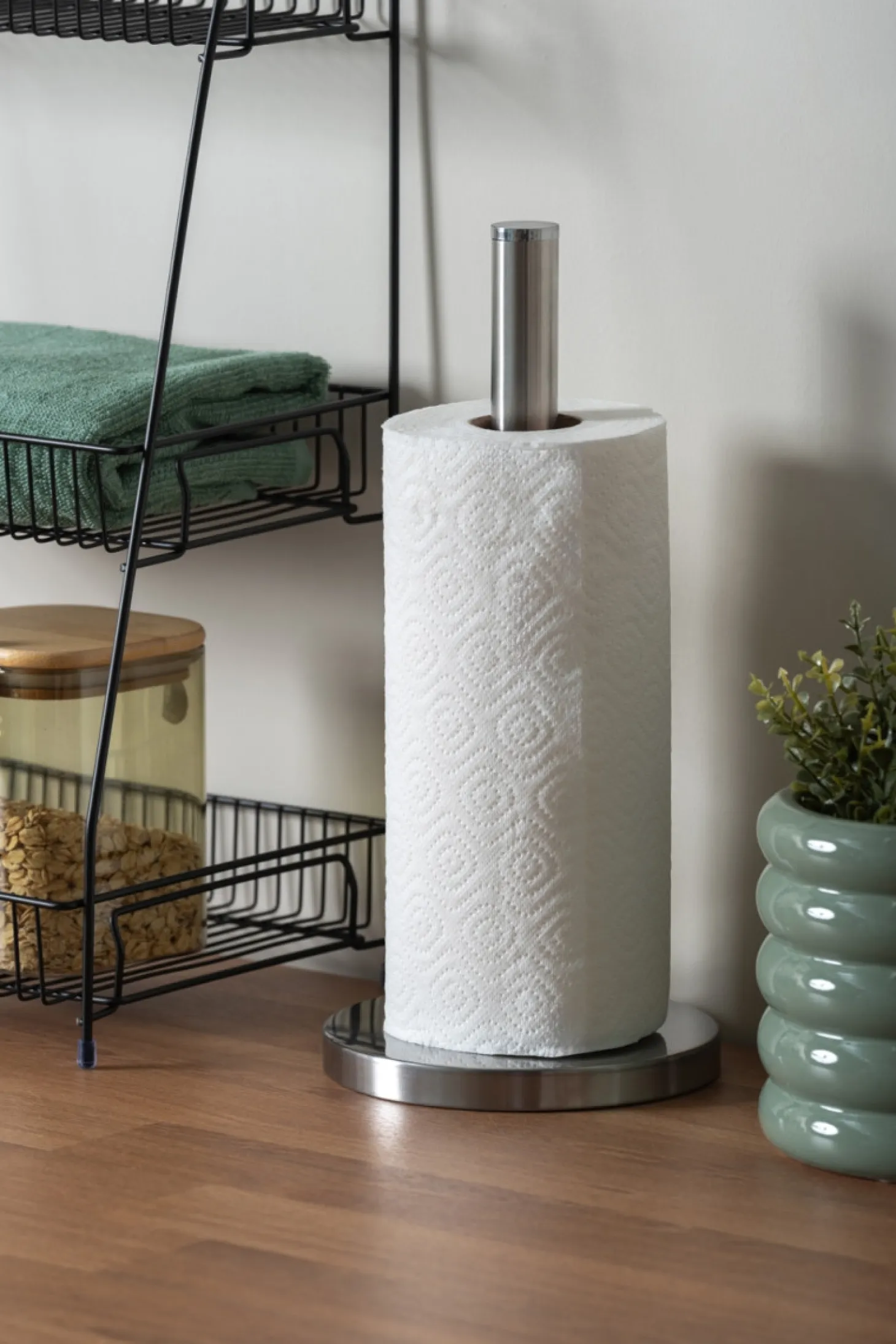 Present time - Kitchen roll holder Clean brushed nickel
