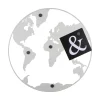 Present time - Memo board World Map w. magnets iron white