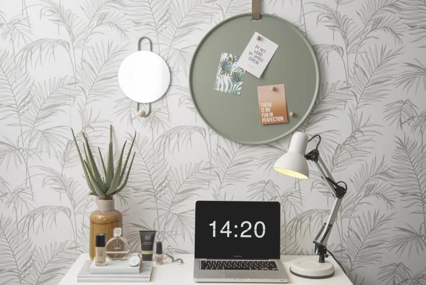 Present time - Memo board Perky iron grayed jade