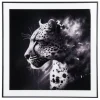 Present time - Photo art Leopard glass black & white